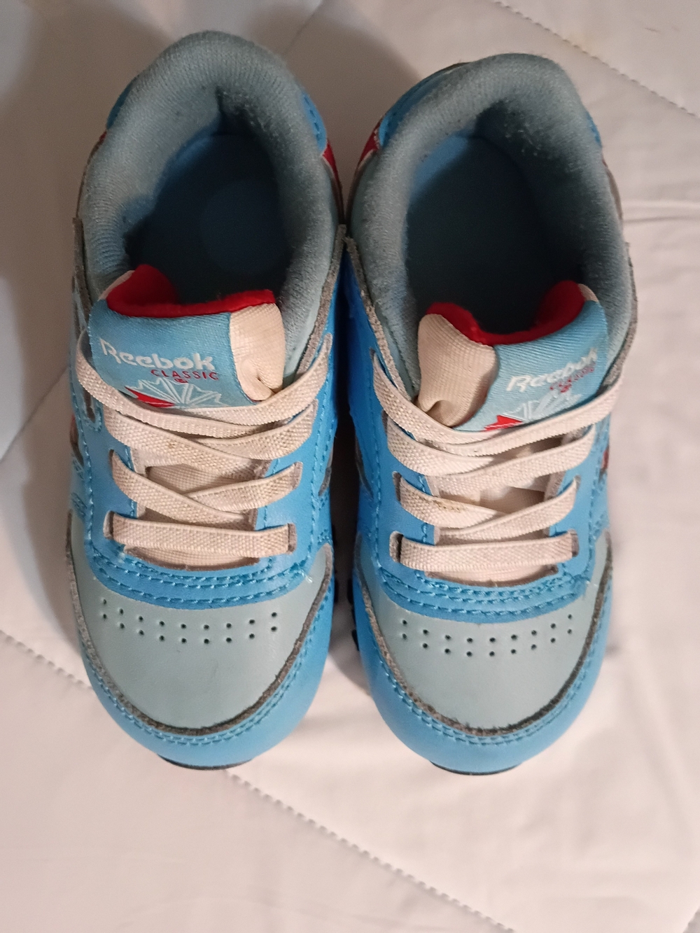 Reebok Kids Light Blue and Red Accent Sneakers